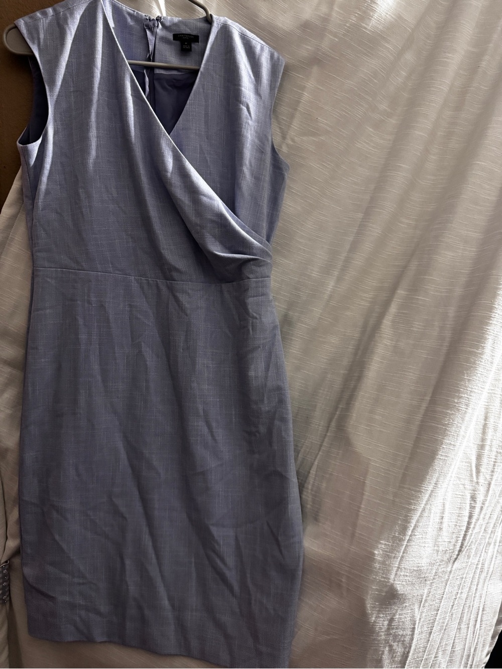 Ann Taylor Light Blue Sleeveless Wrap Midi Dress
